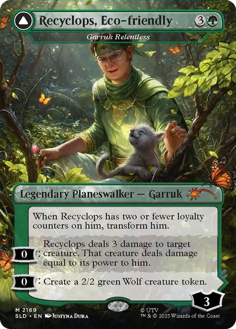 Garruk Relentless // Garruk, the Veil-Cursed (Recyclops, Eco