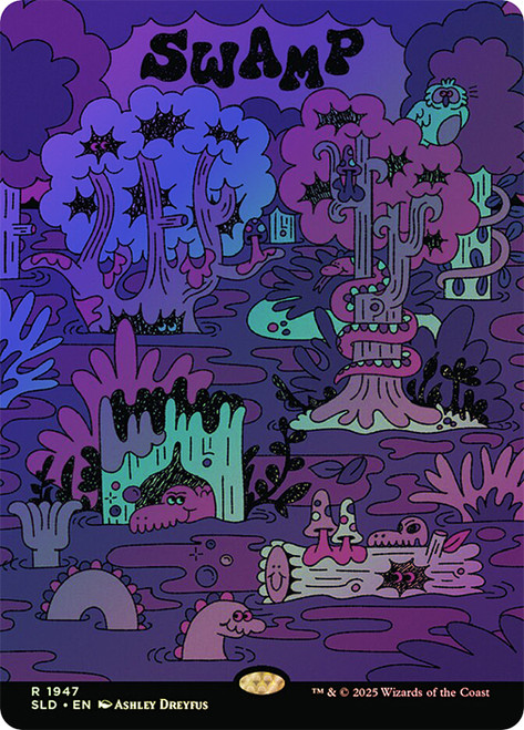 Swamp (Secret Lair) (#1947) (Full Art)\nPromo: General\nSingle\nMagic The Gathering