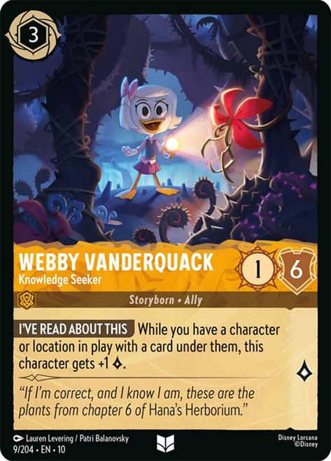 Webby Vanderquack - Knowledge Seeker
Whispers in the Well
Single
Lorcana