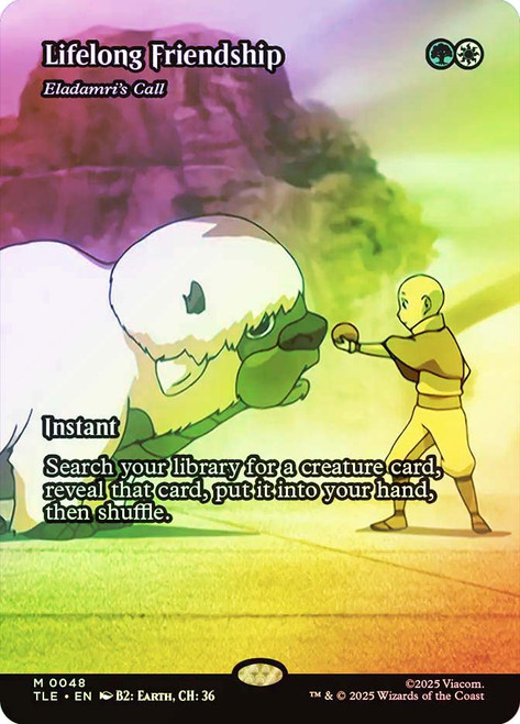 Eladamri's Call (Lifelong Friendship) (Borderless)\nAvatar: The Last Airbender Eternal Variants\nSingle\nMagic The Gathering