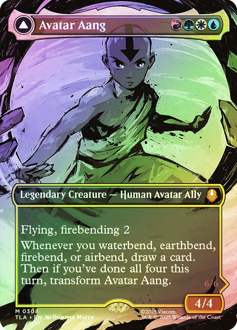 Avatar Aang // Aang, Master of Elements (#308) (Borderless)\nAvatar: The Last Airbender - Variants\nSingle\nMagic The Gathering