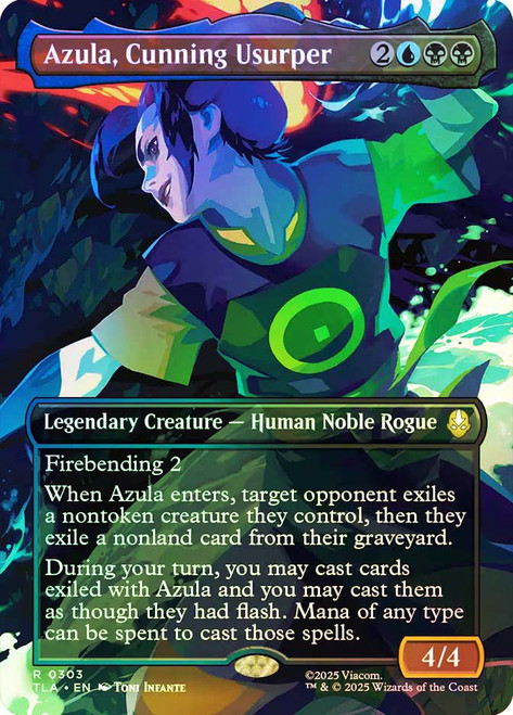 Azula, Cunning Usurper (Borderless)\nAvatar: The Last Airbender - Variants\nSingle\nMagic The Gathering