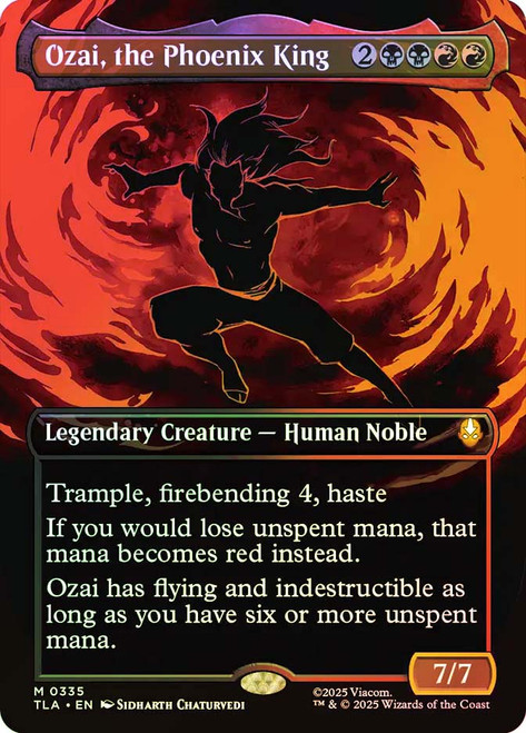 Ozai, the Phoenix King (#335) (Borderless)\nAvatar: The Last Airbender - Variants\nSingle\nMagic The Gathering