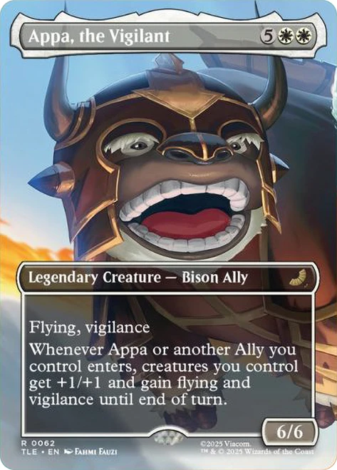 Appa, the Vigilant (Borderless)\nAvatar: The Last Airbender Eternal Variants\nSingle\nMagic The Gathering