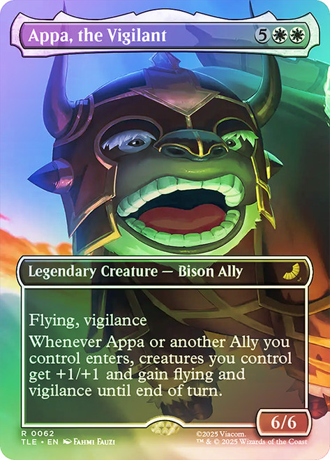 Appa, the Vigilant (Borderless)\nAvatar: The Last Airbender Eternal Variants\nSingle\nMagic The Gathering