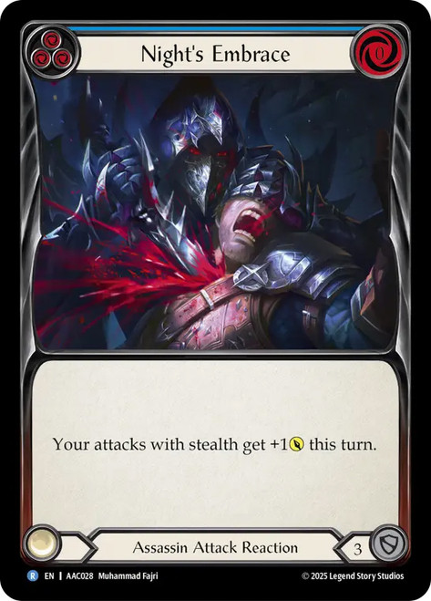 Night's Embrace
Armory Deck: Arakni
Single
Flesh and Blood