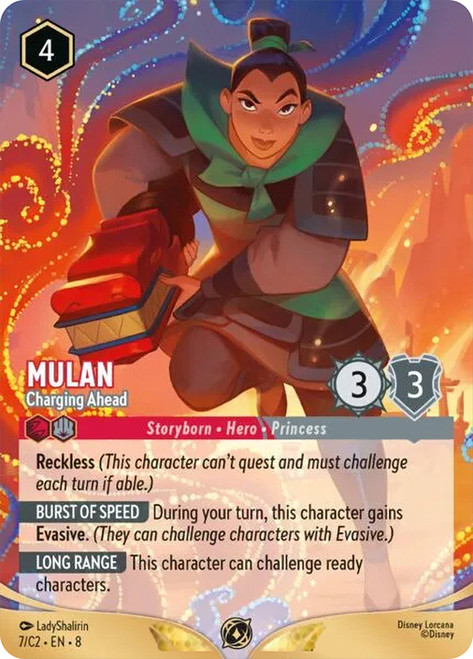 Mulan - Charging Ahead (Challenge) (#007)
Promotional Cards
Single
Lorcana