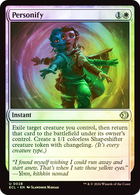 Personify
Lorwyn Eclipsed
Single
Magic: The Gathering