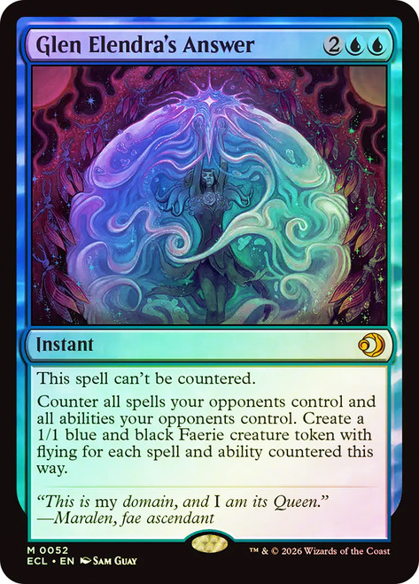 Glen Elendra's Answer
Lorwyn Eclipsed
Single
Magic: The Gathering