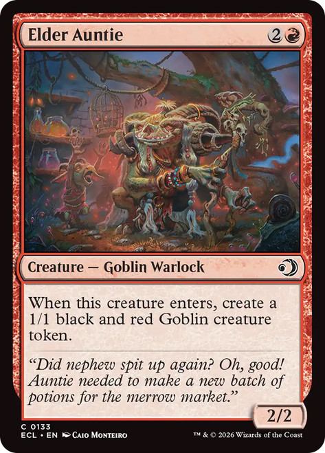 Elder Auntie
Lorwyn Eclipsed
Single
Magic: The Gathering