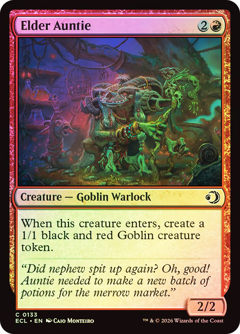 Elder Auntie
Lorwyn Eclipsed
Single
Magic: The Gathering