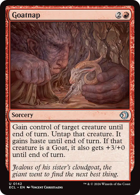 Goatnap
Lorwyn Eclipsed
Single
Magic: The Gathering