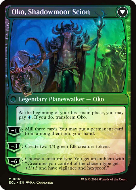 mtg shadowmoor cards Magic The Gathering - Lurebound Scarecrow Merfolk Rogue Oko, Lorwyn Liege // Oko,