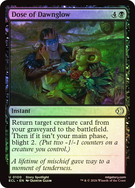 Dose of Dawnglow
Lorwyn Eclipsed
Single
Magic: The Gathering