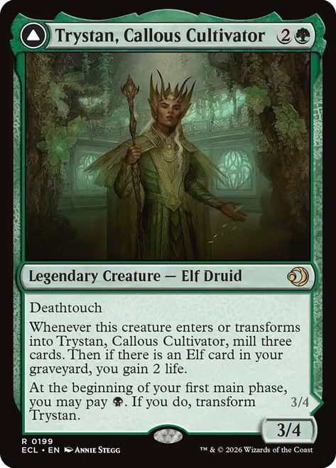 Trystan, Callous Cultivator // Trystan, Penitent Culler
Lorwyn Eclipsed
Single
Magic: The Gathering