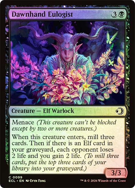 Dawnhand Eulogist
Lorwyn Eclipsed
Single
Magic: The Gathering