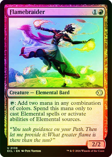 Flamebraider
Lorwyn Eclipsed
Single
Magic: The Gathering