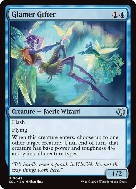 Glamer Gifter
Lorwyn Eclipsed
Single
Magic: The Gathering