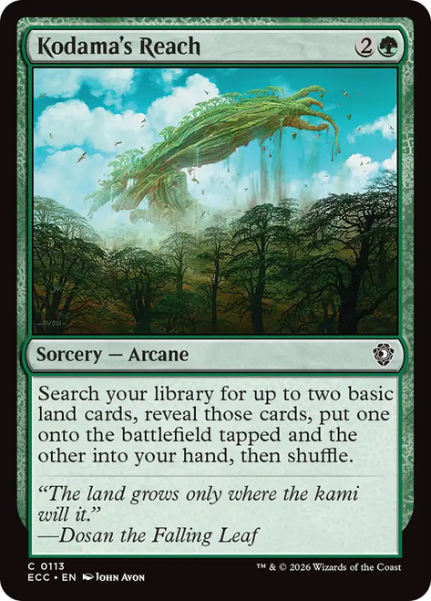 Kodama's Reach
Lorwyn Eclipsed Commander
Single
Magic: The Gathering