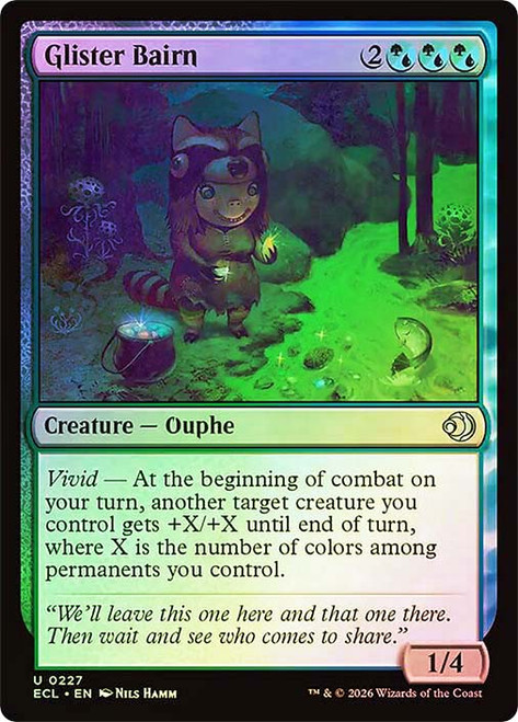 Glister Bairn
Lorwyn Eclipsed
Single
Magic: The Gathering
