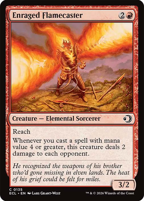 Enraged Flamecaster
Lorwyn Eclipsed
Single
Magic: The Gathering