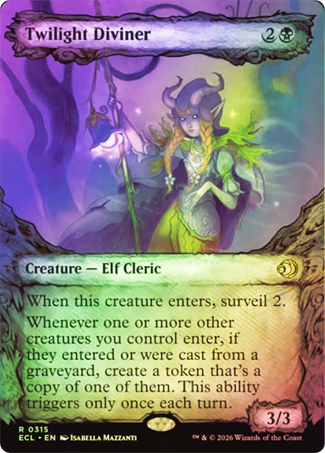 Twilight Diviner
Lorwyn Eclipsed
Single
Magic: The Gathering
