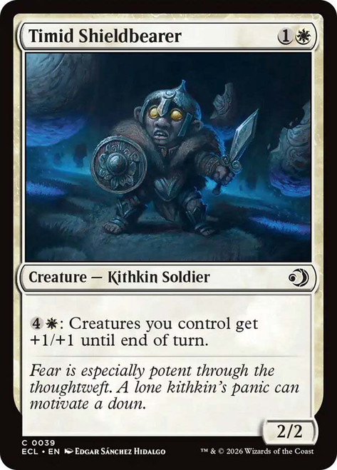 Timid Shieldbearer
Lorwyn Eclipsed
Single
Magic: The Gathering