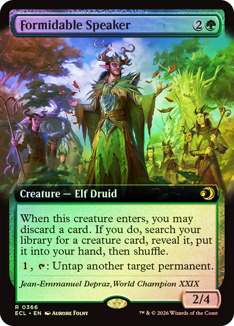 Formidable Speaker
Lorwyn Eclipsed
Single
Magic: The Gathering