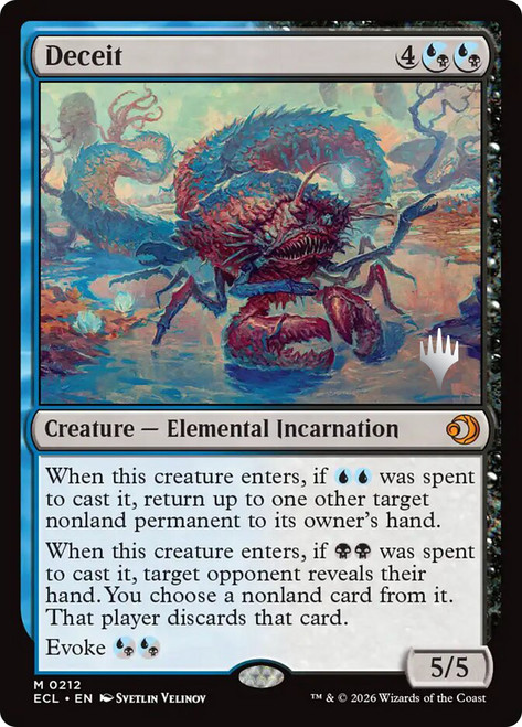 Deceit (Promo Pack) (Lorwyn Eclipsed)
Promo
Single
Magic: The Gathering