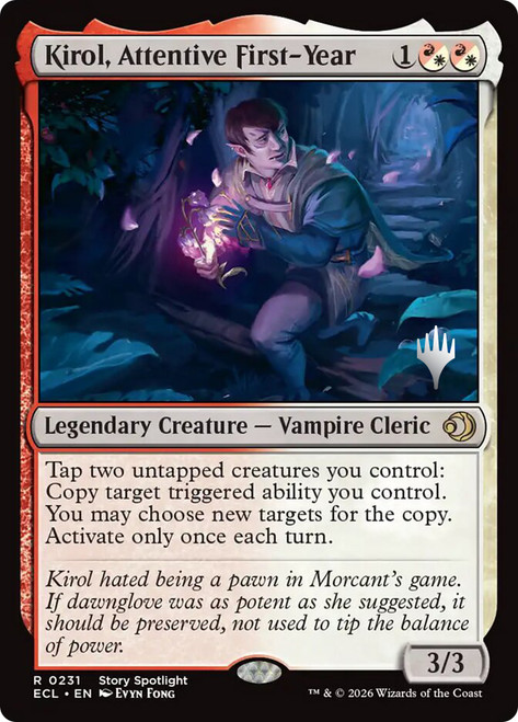 Kirol, Attentive First-Year (Promo Pack) (Lorwyn Eclipsed)
Promo
Single
Magic: The Gathering