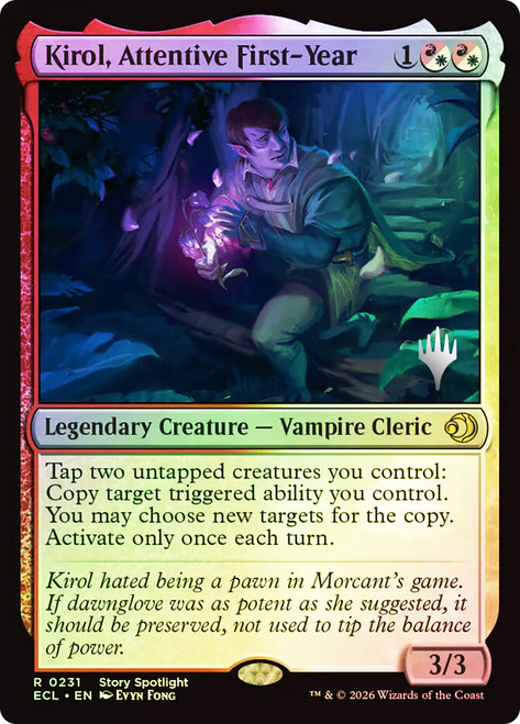 Kirol, Attentive First-Year (Promo Pack) (Lorwyn Eclipsed)
Promo
Single
Magic: The Gathering