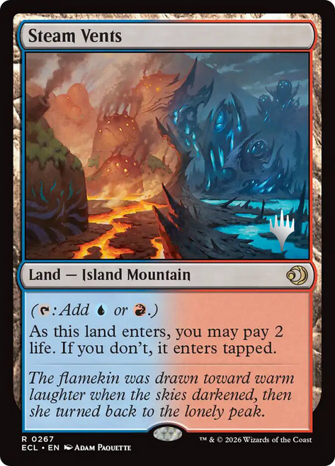 Steam Vent (Promo Pack) (Lorwyn Eclipsed)
Promo
Single
Magic: The Gathering