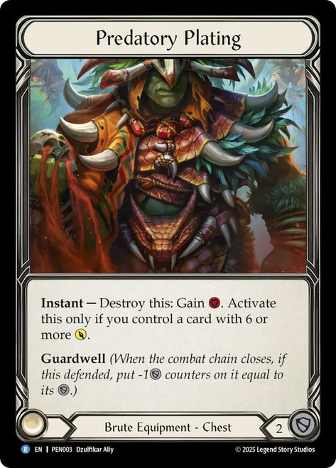 Predatory Plating
Compendium of Rathe
Single
Flesh and Blood