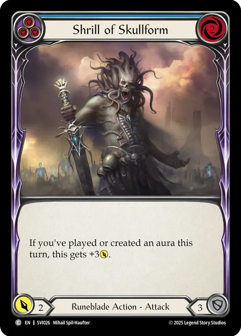 Shrill of Skullform (Blue)
Viserai Silver Age Deck
Single
Flesh and Blood