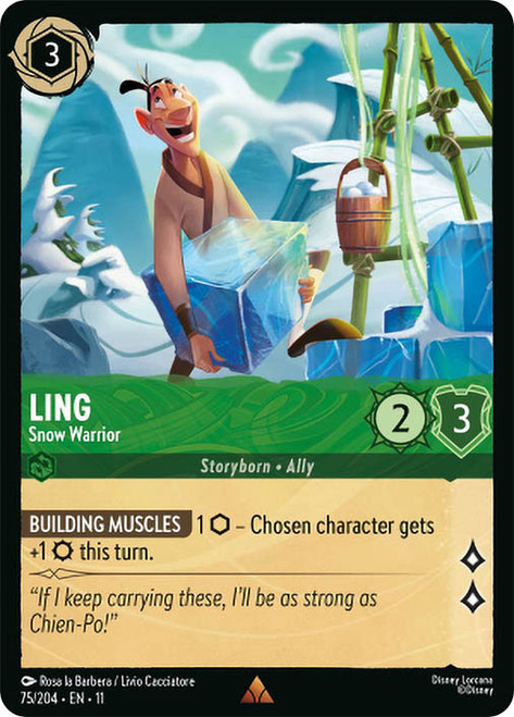 Ling - Snow Warrior
Winterspell
Single
Lorcana