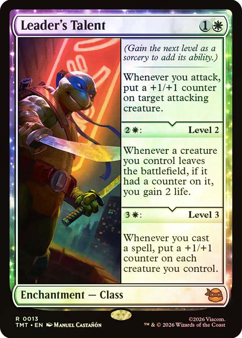Leader's Talent
Teenage Mutant Ninja Turtles
Single
Magic: The Gathering