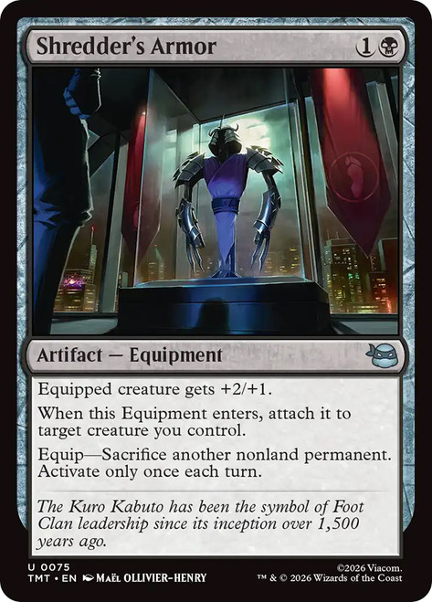 Shredder's Armor
Teenage Mutant Ninja Turtles
Single
Magic: The Gathering