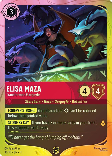 Elisa Maza - Transformed Gargoyle (League)
Promotional Cards
Single
Lorcana