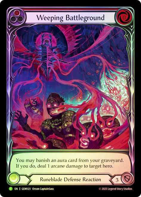 Weeping Battleground (Red) (GEM Pack)
GEM Pack
Single
Flesh and Blood