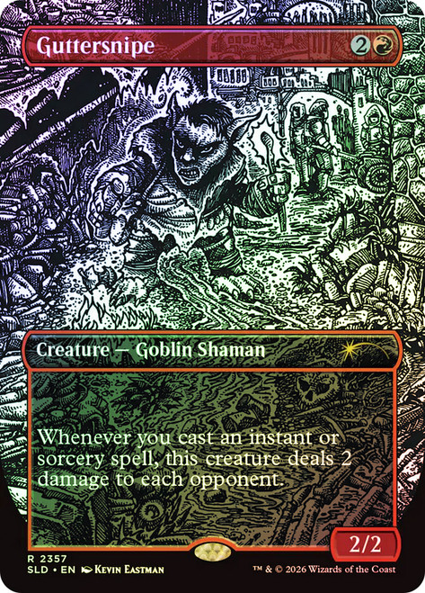 mtg cards like guttersnipe this creature deals 2 damage to each opponent. How much damage does Guttersnipe