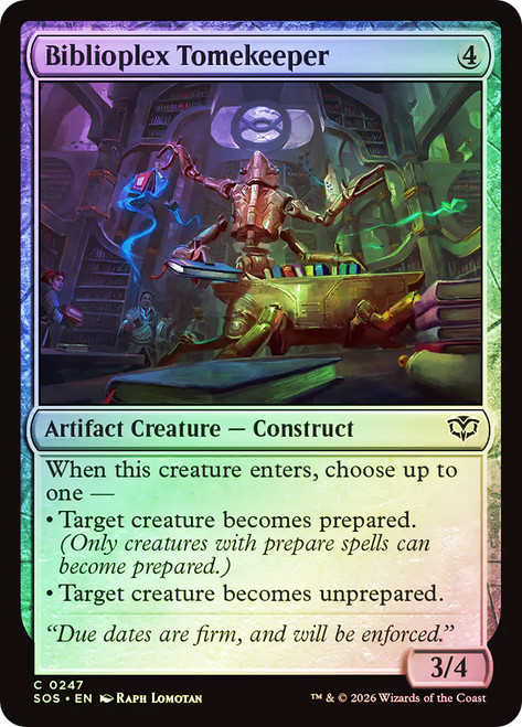 Biblioplex Tomekeeper
Secrets of Strixhaven
Single
Magic: The Gathering