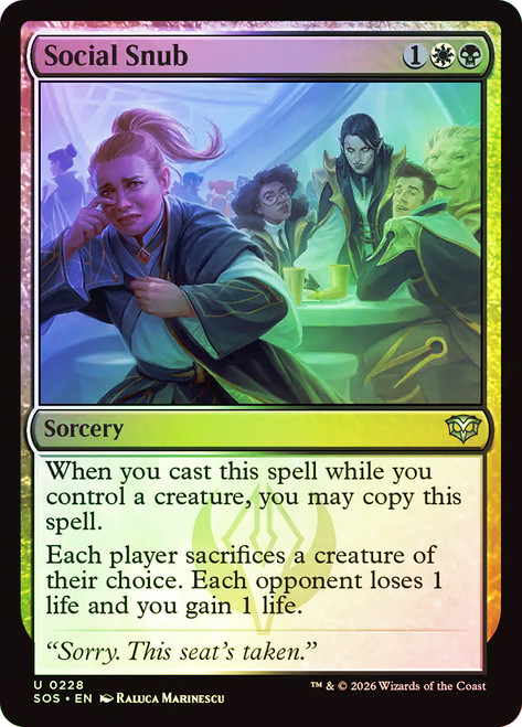 Social Snub
Secrets of Strixhaven
Single
Magic: The Gathering