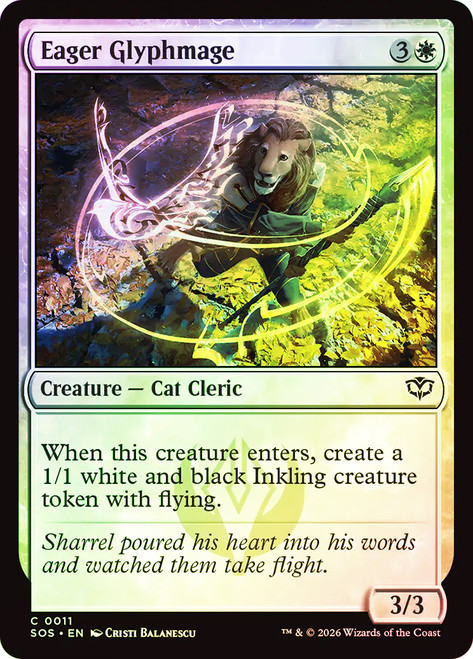 Eager Glyphmage
Secrets of Strixhaven
Single
Magic: The Gathering