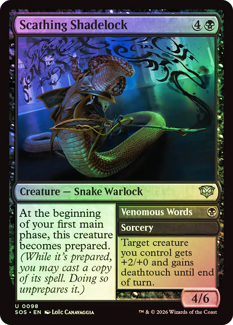 Scathing Shadelock // Venomous Words
Secrets of Strixhaven
Single
Magic: The Gathering