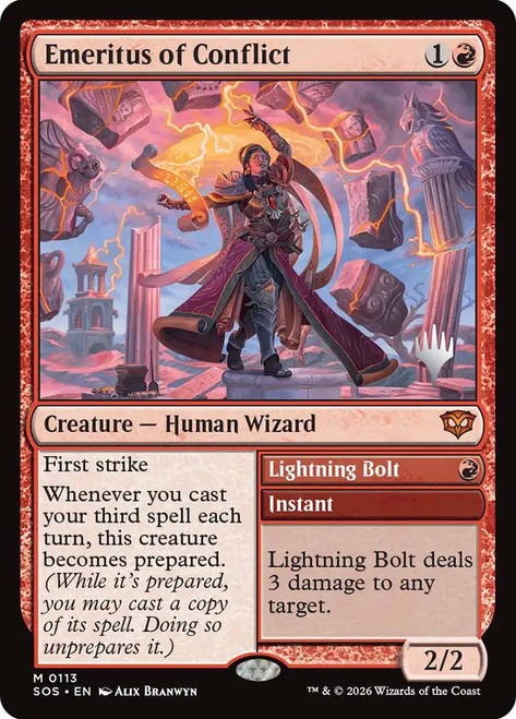 Emeritus of Conflict // Lightning Bolt (Promo Pack) (Secrets of Strixhaven)
Promo
Single
Magic: The Gathering