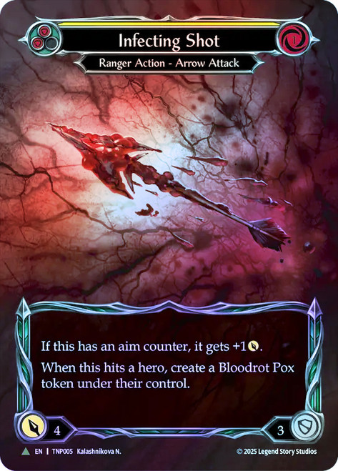 Infecting Shot (Yellow) (Tournament Pack)
Promotional Cards
Single
Flesh and Blood