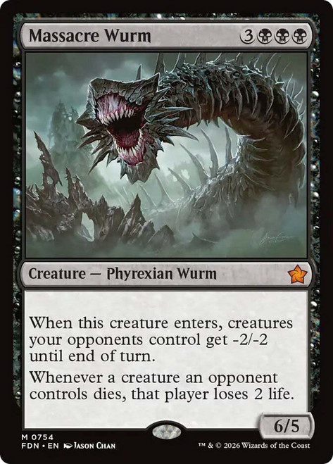 Massacre Wurm (#754)
Foundations
Single
Magic: The Gathering