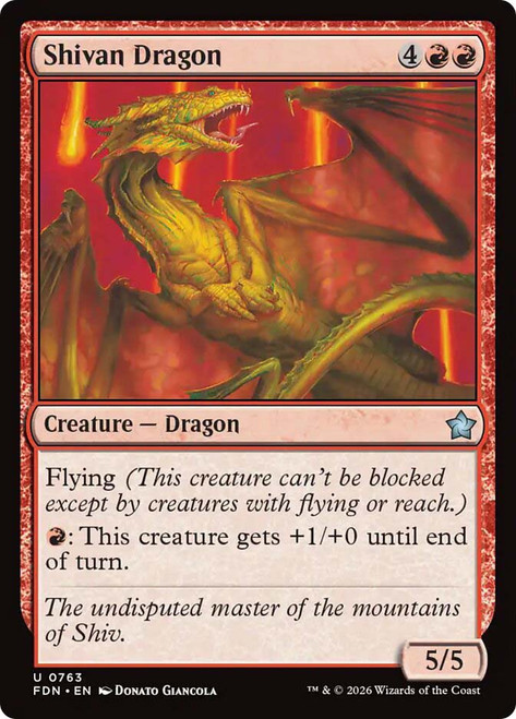 Shivan Dragon (#763)
Foundations
Single
Magic: The Gathering