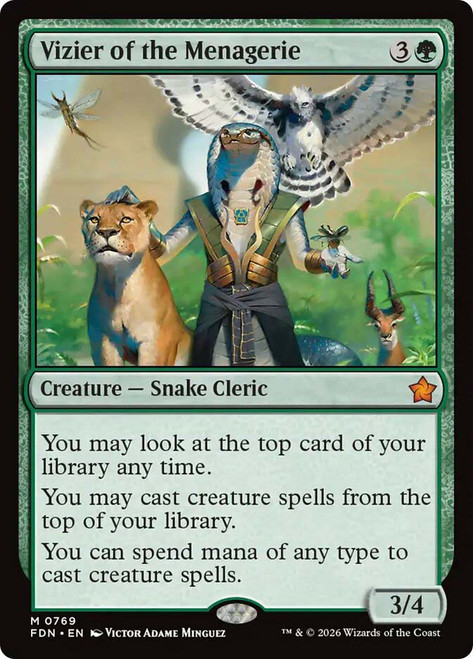 Vizier of the Menagerie (#769)
Foundations
Single
Magic: The Gathering