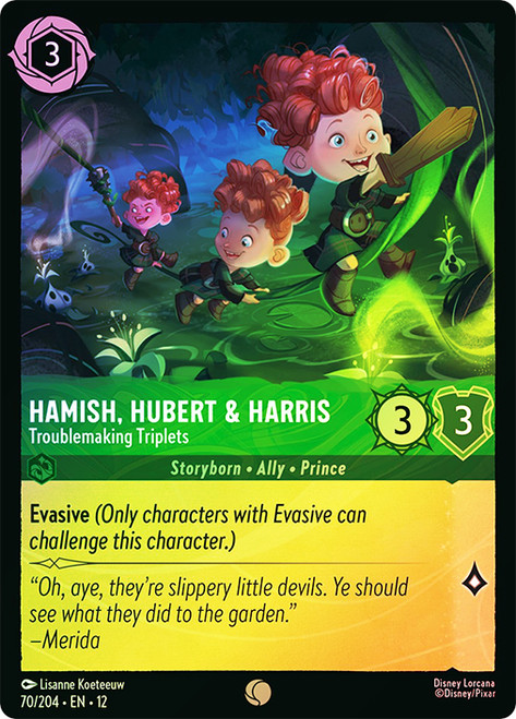 Hamish, Hubert & Harris - Troublemaking Triplets
Wilds Unknown
Single
Lorcana
